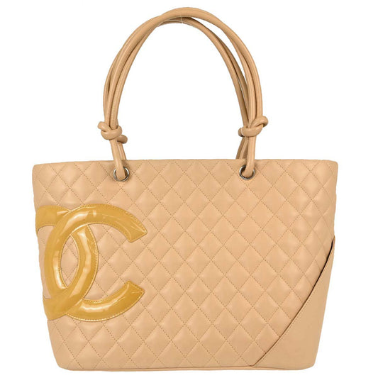 Chanel Beige Calfskin Cambon Ligne Tote Handbag