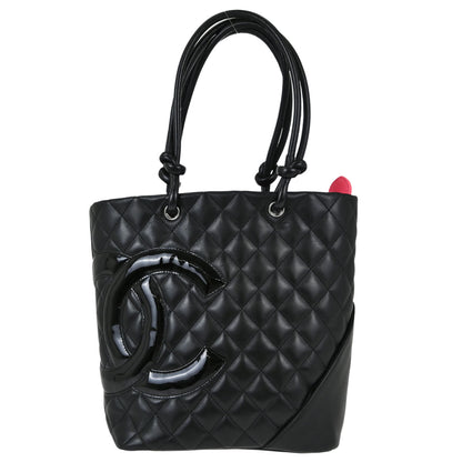 Chanel Black Calfskin Cambon Ligne Tote Handbag