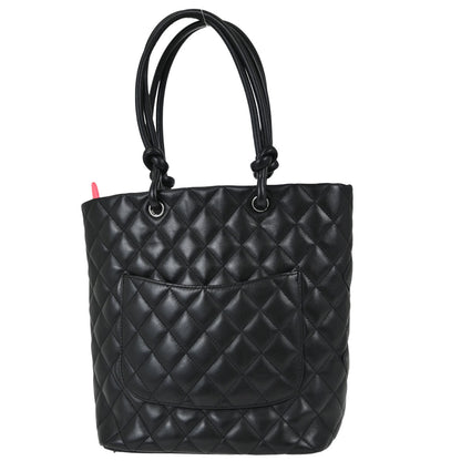 Chanel Black Calfskin Cambon Ligne Tote Handbag