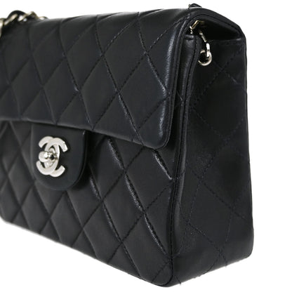 Chanel Black Lambskin Mini Classic Square Flap Shoulder Bag 17