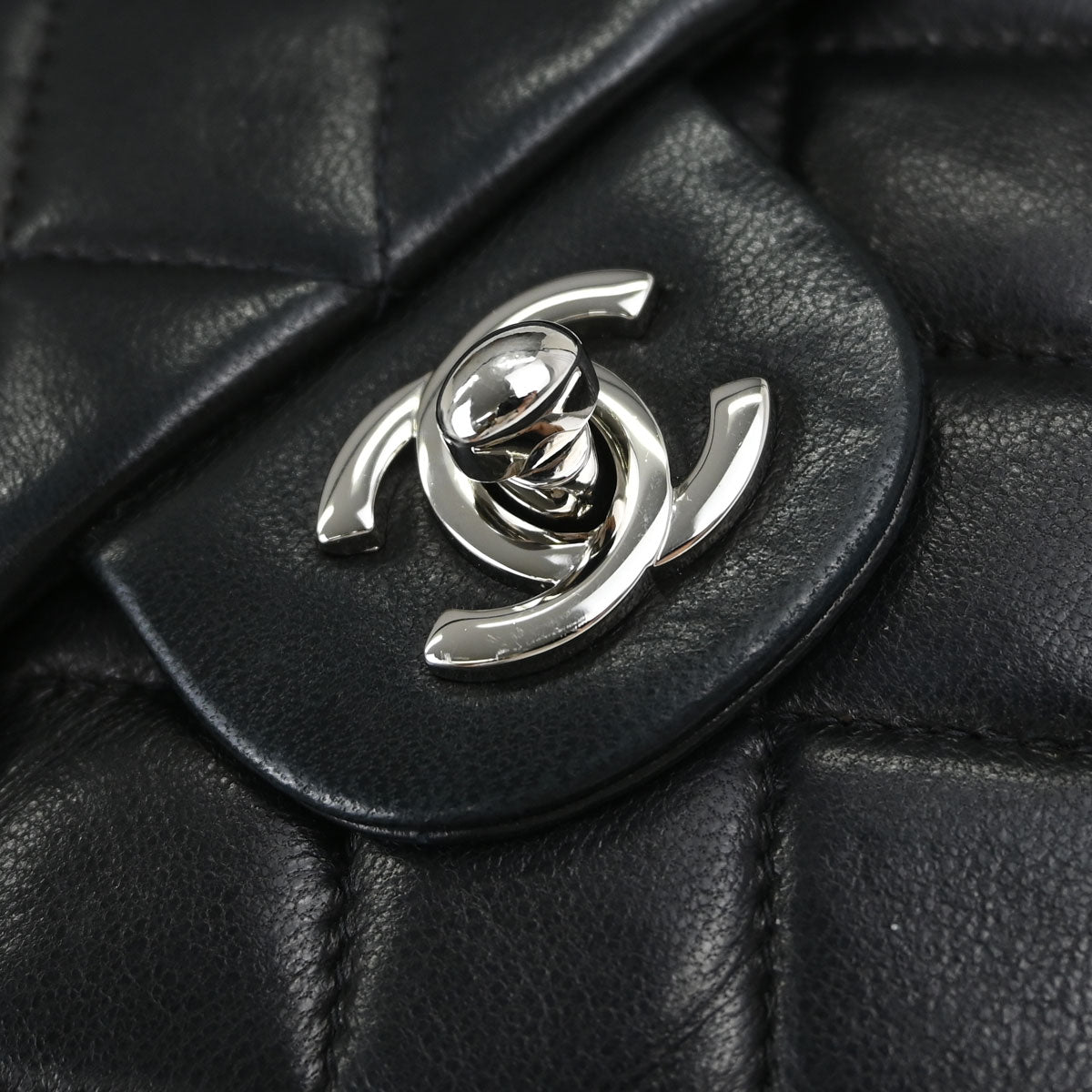 Chanel Black Lambskin Mini Classic Square Flap Shoulder Bag 17