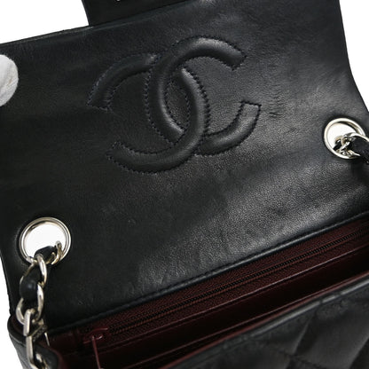 Chanel Black Lambskin Mini Classic Square Flap Shoulder Bag 17