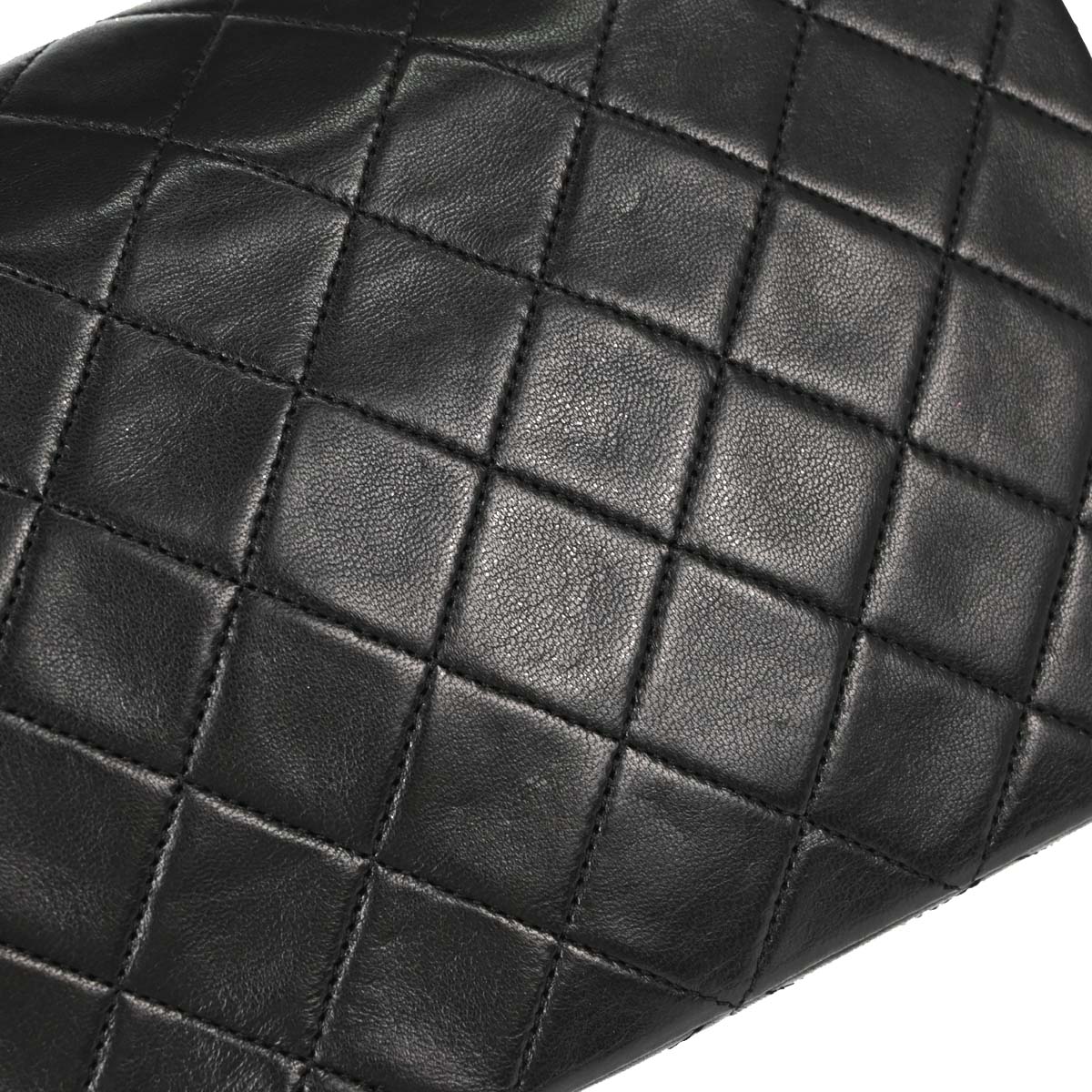 Chanel Black Lambskin Classic Square Flap Shoulder Bag 20