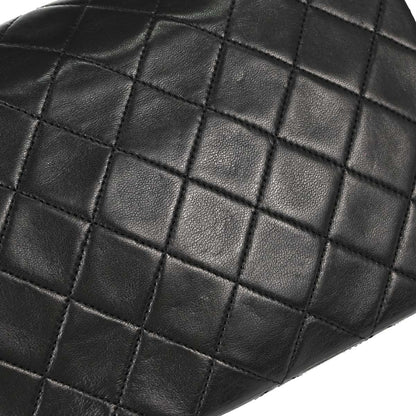 Chanel Black Lambskin Classic Square Flap Shoulder Bag 20