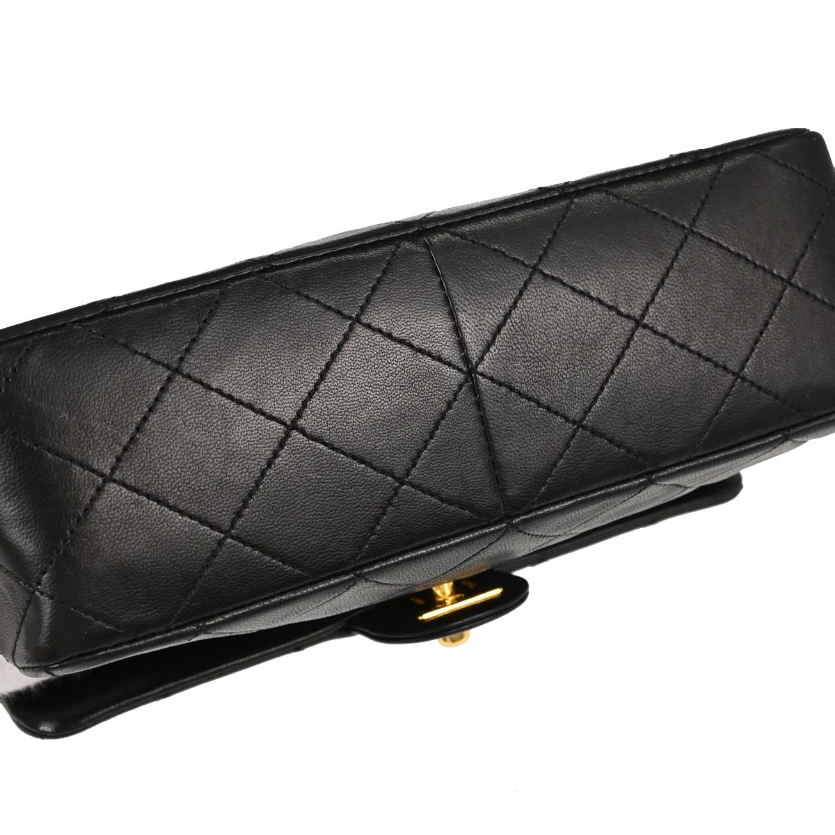 Chanel Black Lambskin Classic Square Flap Shoulder Bag 20