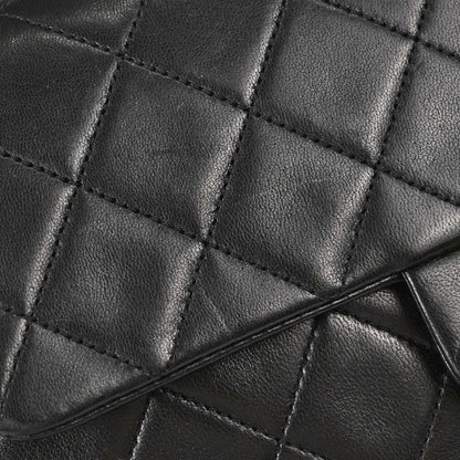 Chanel Black Lambskin Classic Square Flap Shoulder Bag 20