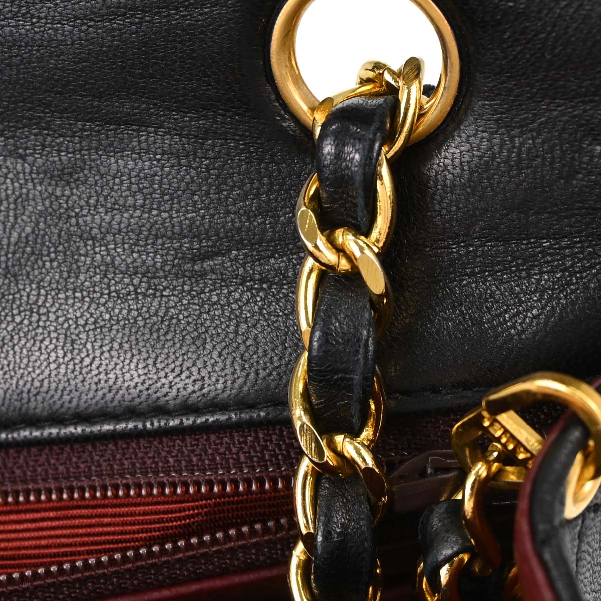 Chanel Black Lambskin Classic Square Flap Shoulder Bag 20
