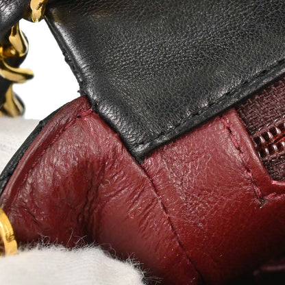 Chanel Black Lambskin Classic Square Flap Shoulder Bag 20