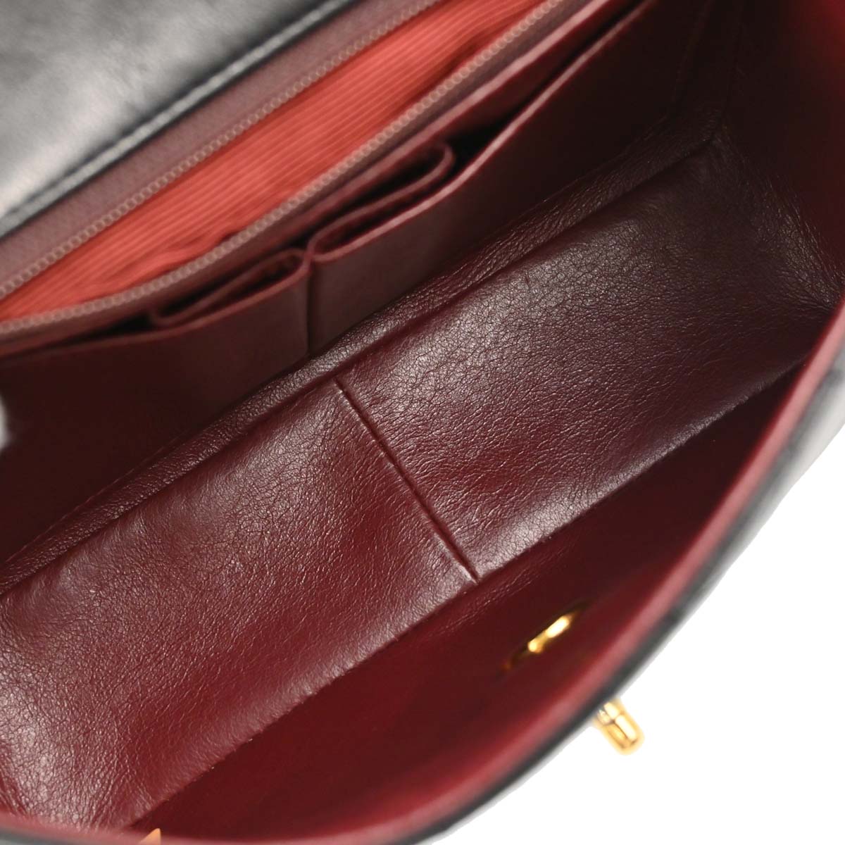 Chanel Black Lambskin Classic Square Flap Shoulder Bag 20