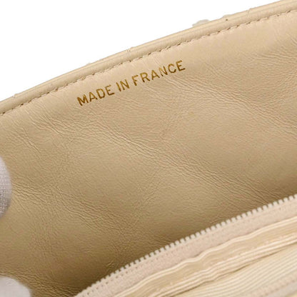 Chanel Beige Lambskin Classic Square Flap Shoulder Bag 20