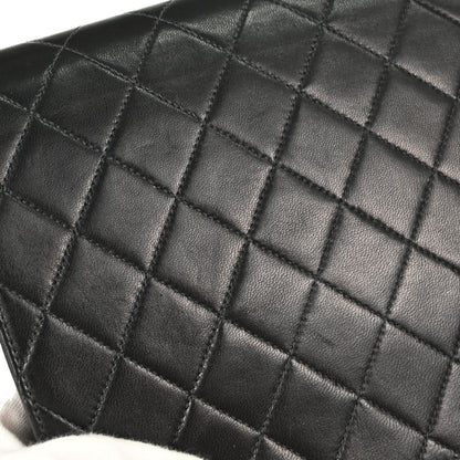 Chanel Black Lambskin Turnlock Medium Half Flap Shoulder Bag