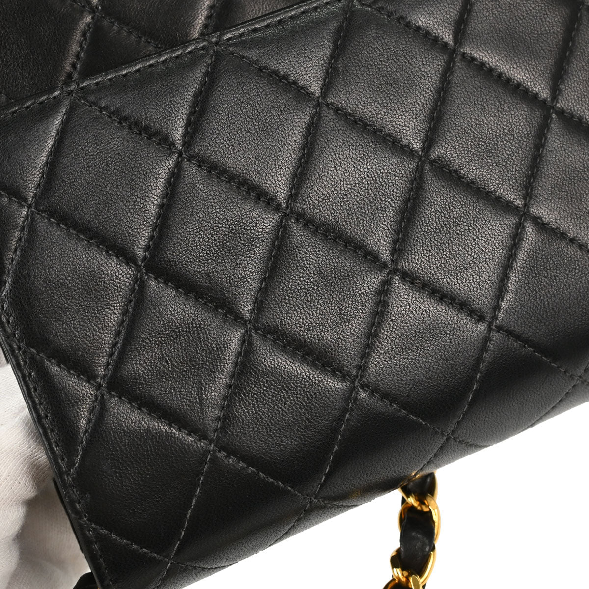 Chanel Black Lambskin Turnlock Medium Half Flap Shoulder Bag