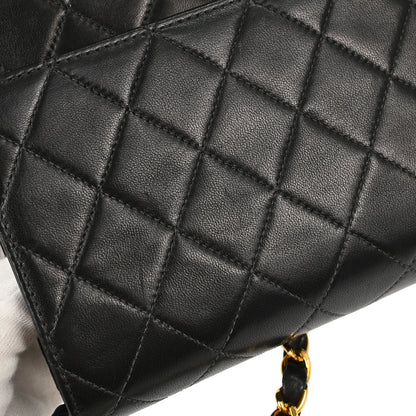 Chanel Black Lambskin Turnlock Medium Half Flap Shoulder Bag