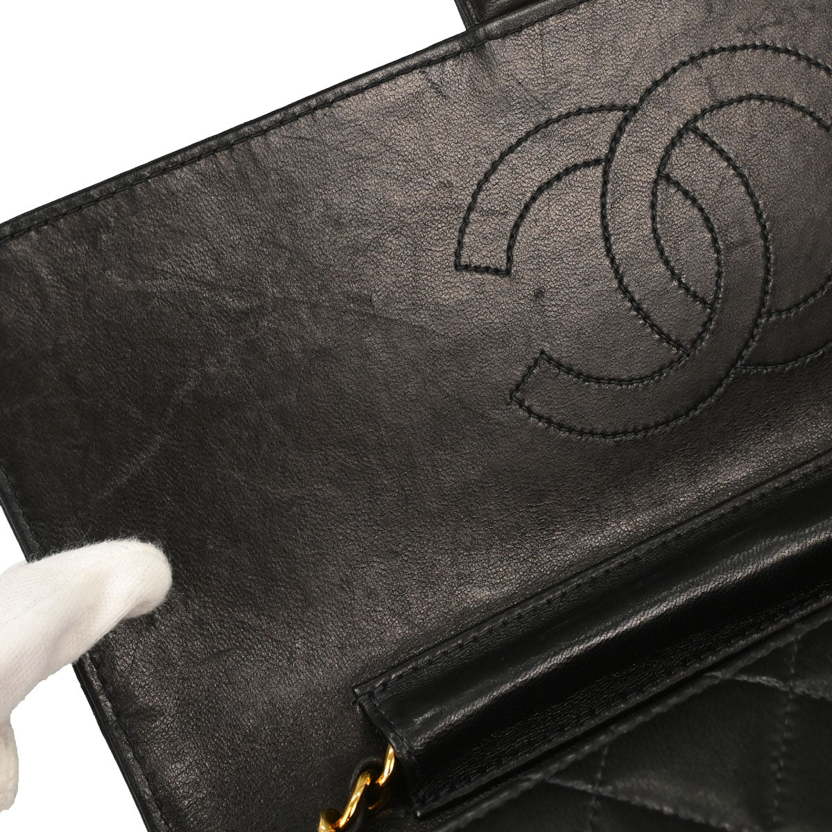 Chanel Black Lambskin Turnlock Medium Half Flap Shoulder Bag
