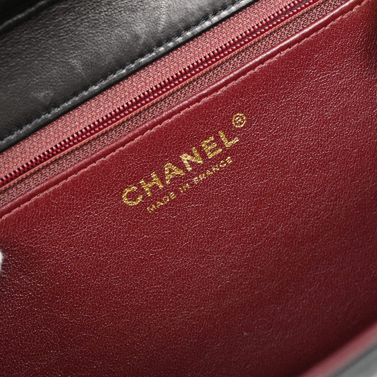 Chanel Black Lambskin Turnlock Medium Half Flap Shoulder Bag