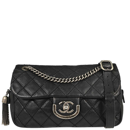 Chanel Black Calfskin Paris-Edinburgh Coco Sporran Shoulder Bag