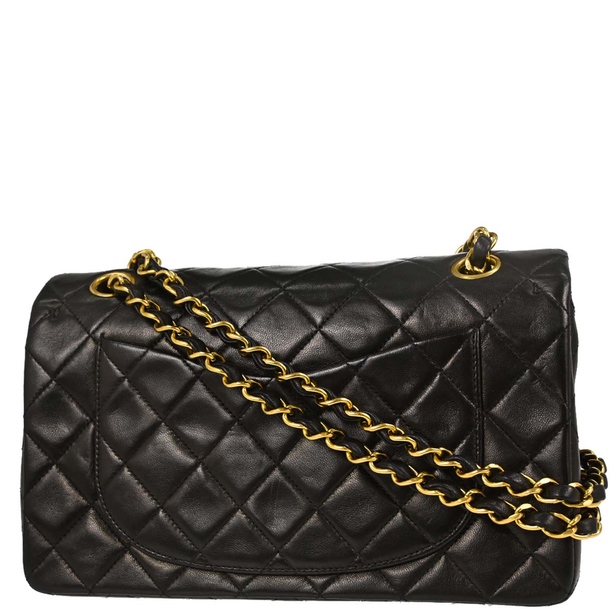 Chanel Black Lambskin Small Classic Double Flap Shoulder Bag
