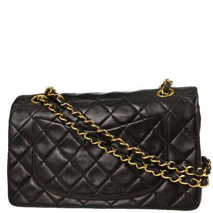 Chanel Black Lambskin Small Classic Double Flap Shoulder Bag
