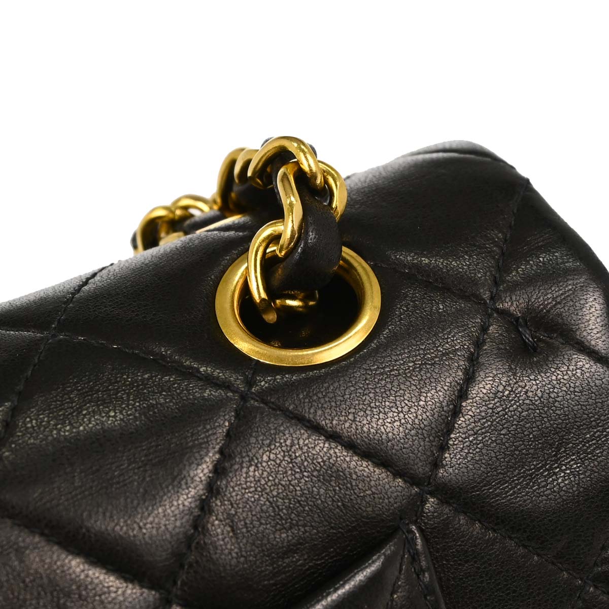 Chanel Black Lambskin Small Classic Double Flap Shoulder Bag