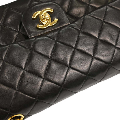 Chanel Black Lambskin Small Classic Double Flap Shoulder Bag