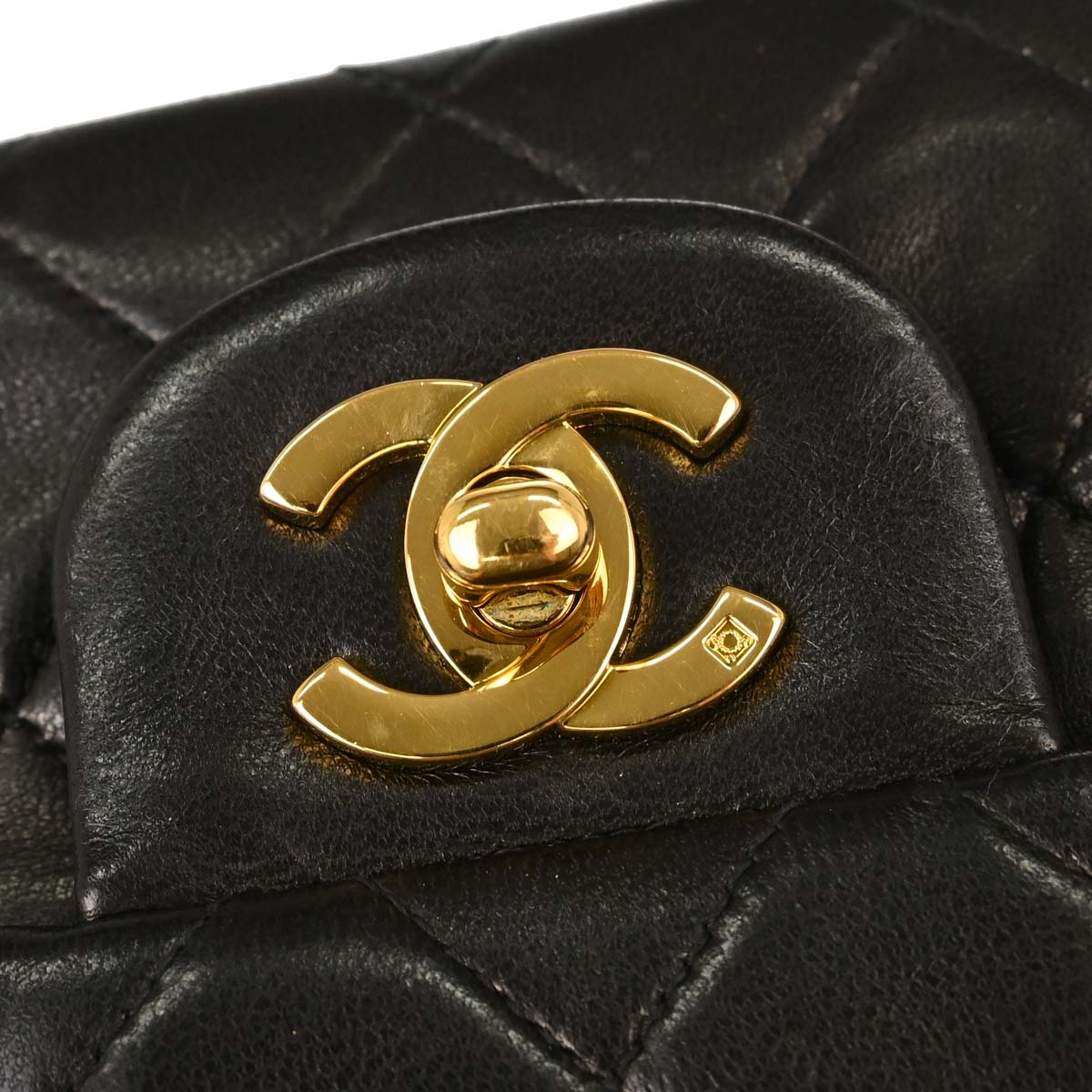 Chanel Black Lambskin Small Classic Double Flap Shoulder Bag