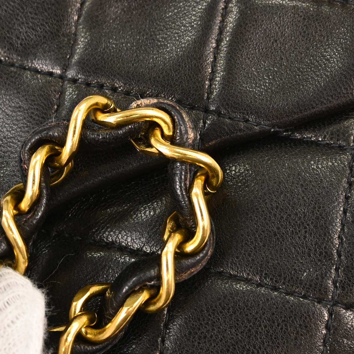 Chanel Black Lambskin Small Classic Double Flap Shoulder Bag