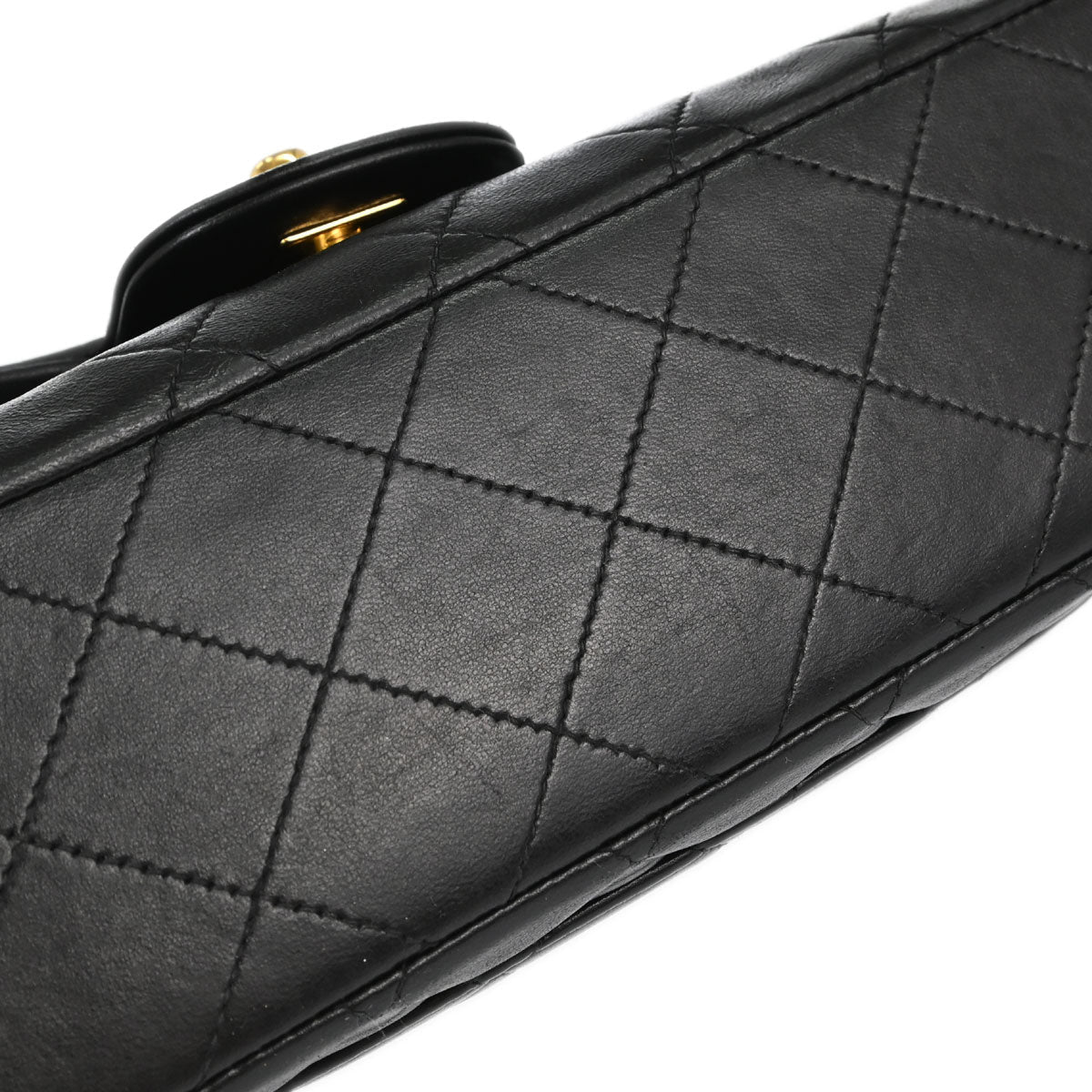 Chanel 1996-1997 Black Lambskin Small Double Flap Shoulder Bag