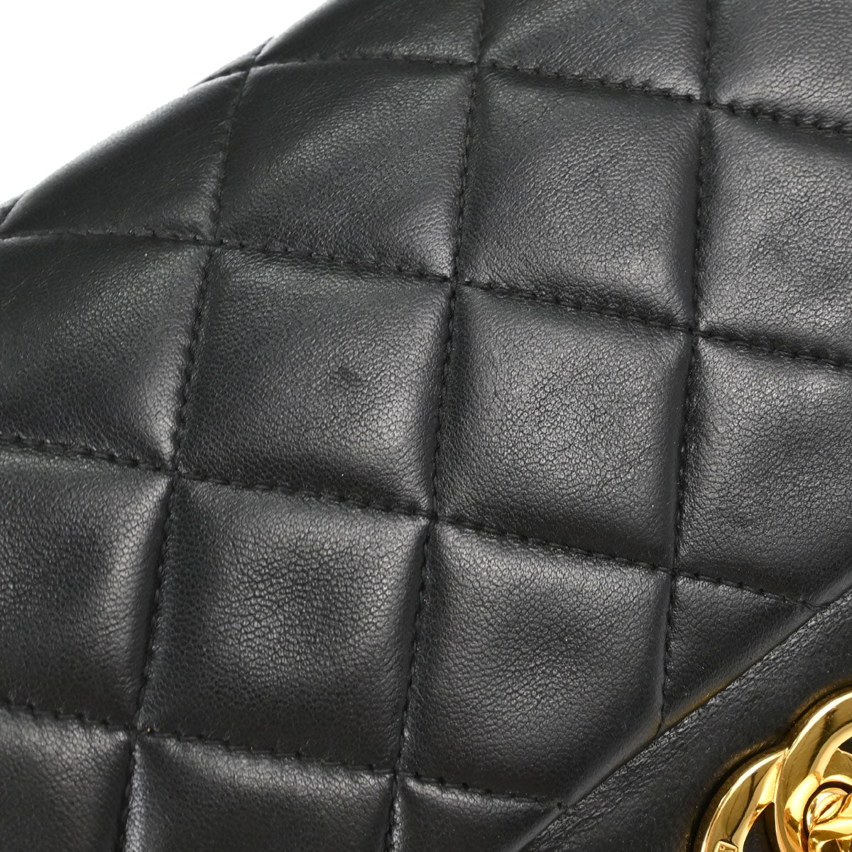 Chanel 1996-1997 Black Lambskin Small Double Flap Shoulder Bag