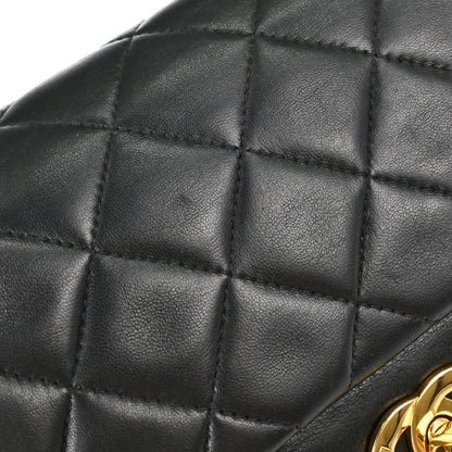 Chanel 1996-1997 Black Lambskin Small Double Flap Shoulder Bag