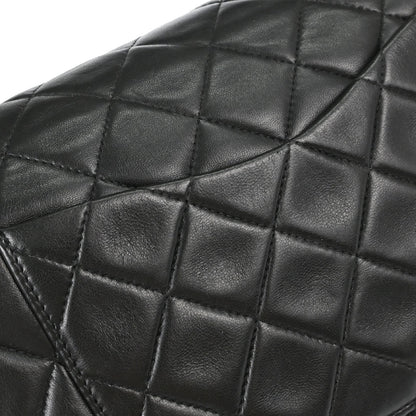 Chanel 1996-1997 Black Lambskin Small Double Flap Shoulder Bag