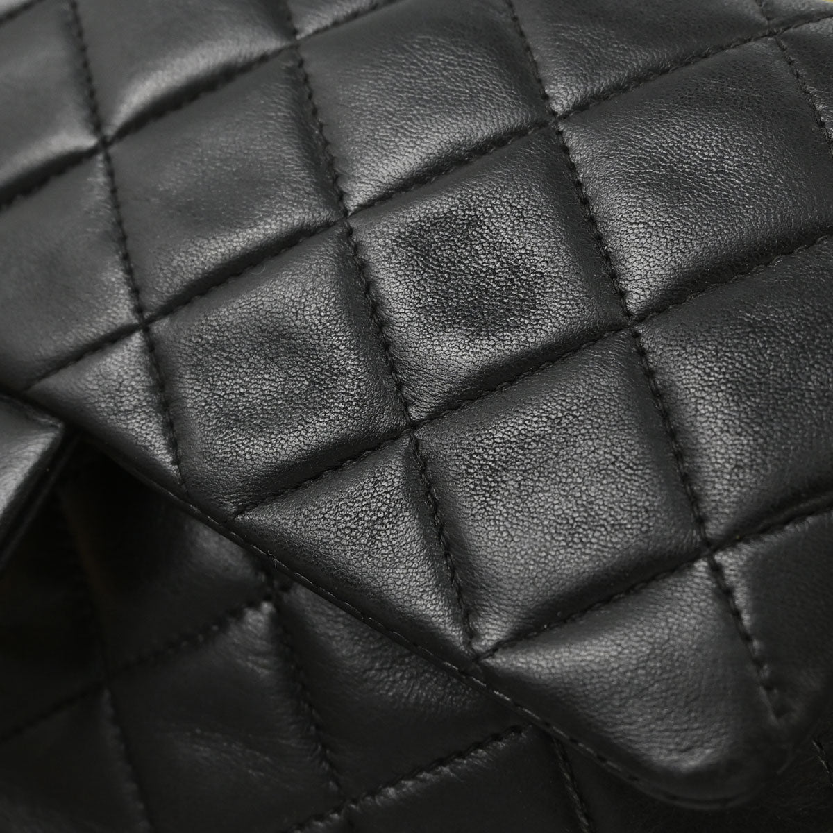Chanel 1996-1997 Black Lambskin Small Double Flap Shoulder Bag