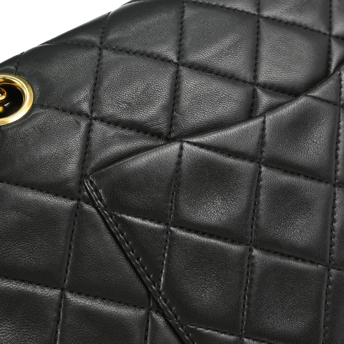 Chanel 1991-1994 Black Lambskin Medium Classic Double Flap Shoulder Bag