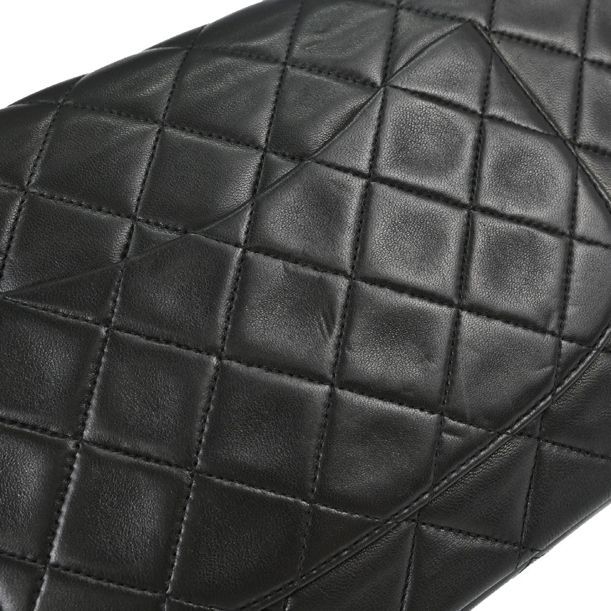 Chanel 1991-1994 Black Lambskin Medium Classic Double Flap Shoulder Bag