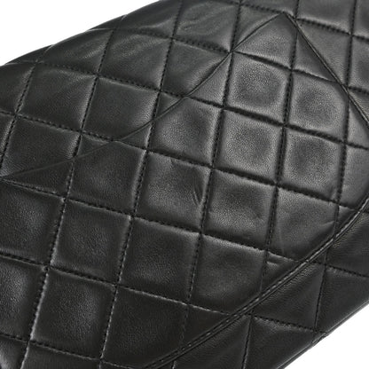 Chanel 1991-1994 Black Lambskin Medium Classic Double Flap Shoulder Bag