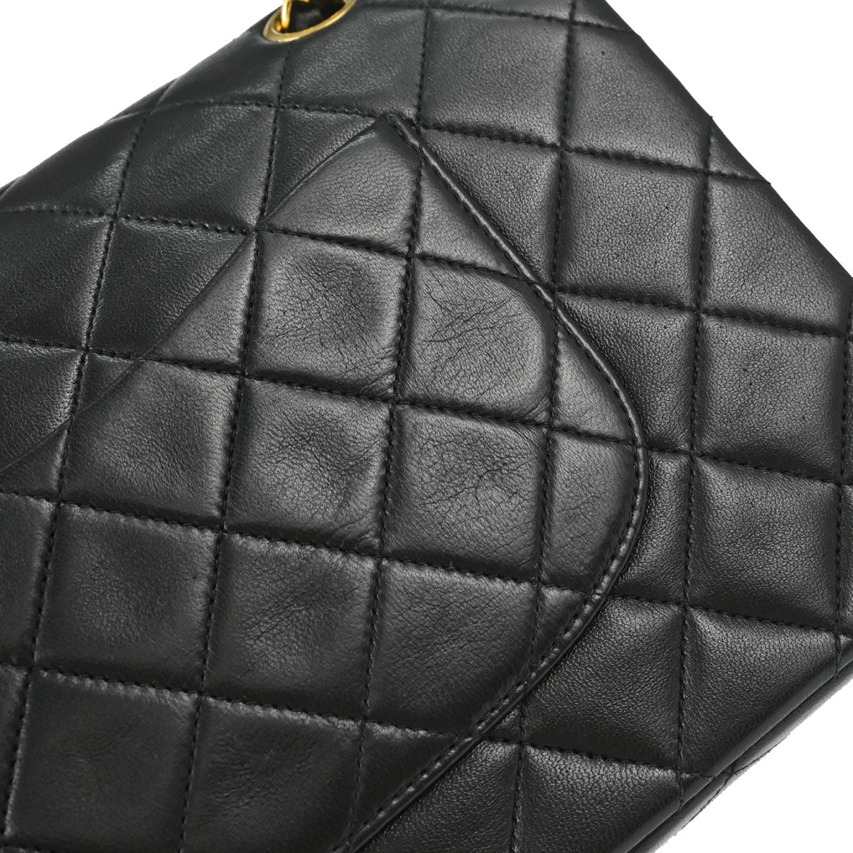Chanel 1991-1994 Black Lambskin Medium Classic Double Flap Shoulder Bag
