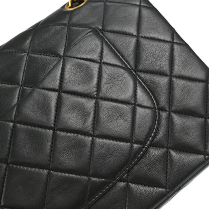 Chanel 1991-1994 Black Lambskin Medium Classic Double Flap Shoulder Bag