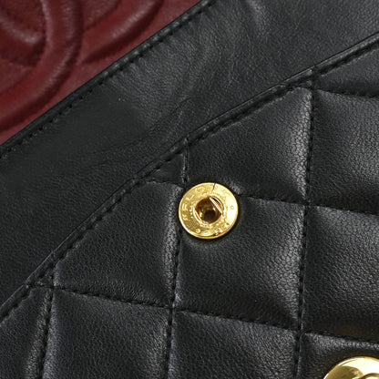 Chanel 1991-1994 Black Lambskin Medium Classic Double Flap Shoulder Bag