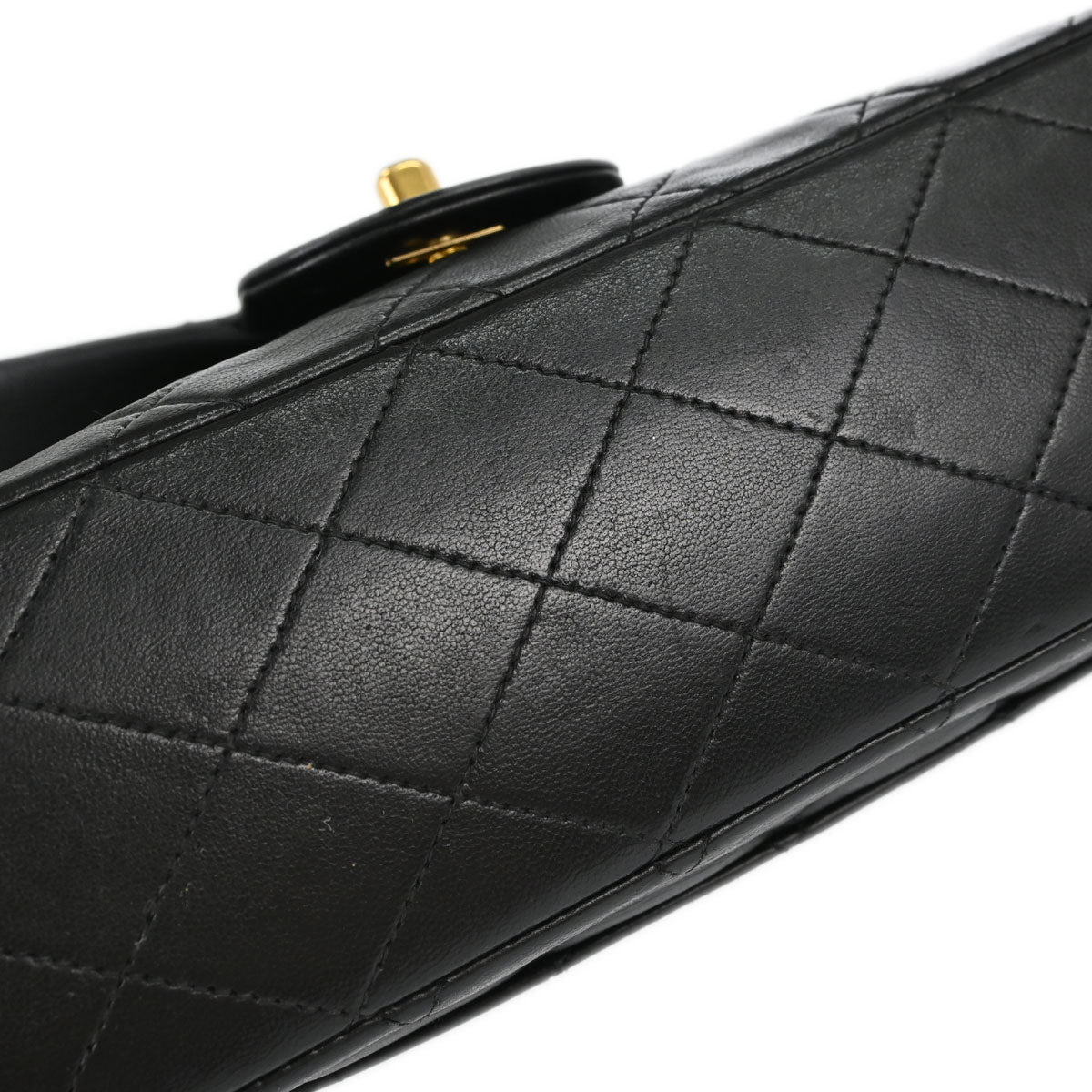 Chanel 1991-1994 Black Lambskin Medium Classic Double Flap Shoulder Bag