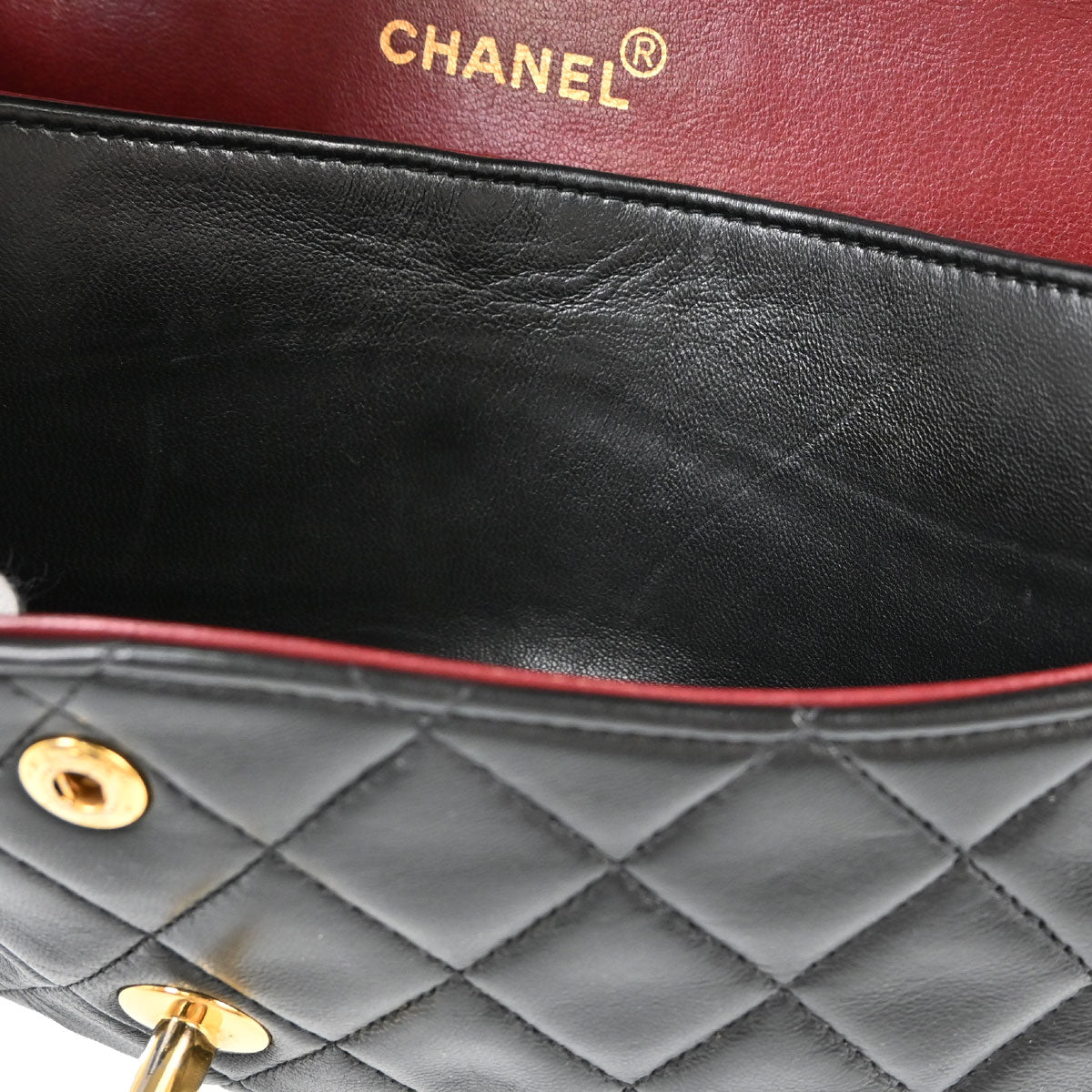Chanel 1991-1994 Black Lambskin Medium Classic Double Flap Shoulder Bag