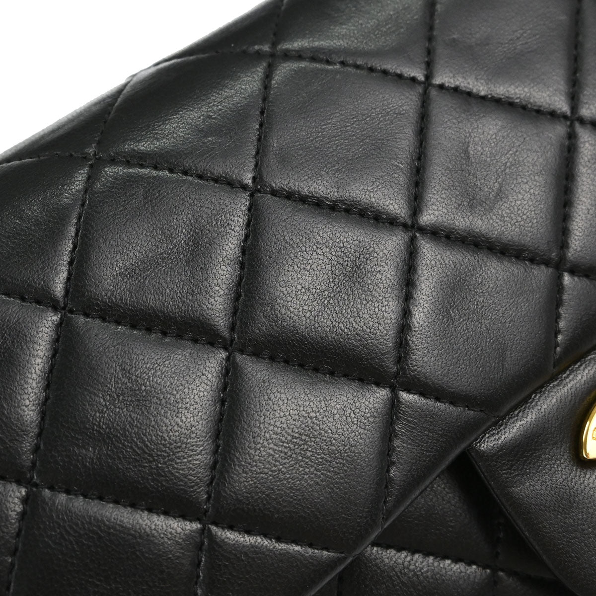 Chanel 1991-1994 Black Lambskin Small Double Flap Shoulder Bag
