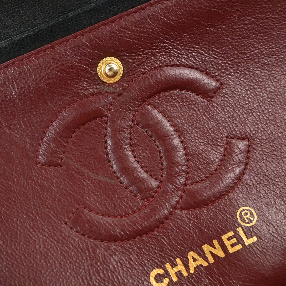 Chanel 1991-1994 Black Lambskin Small Double Flap Shoulder Bag