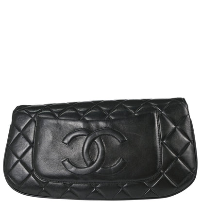 Chanel Black Lambskin Triple CC Turnlock Clutch Bag