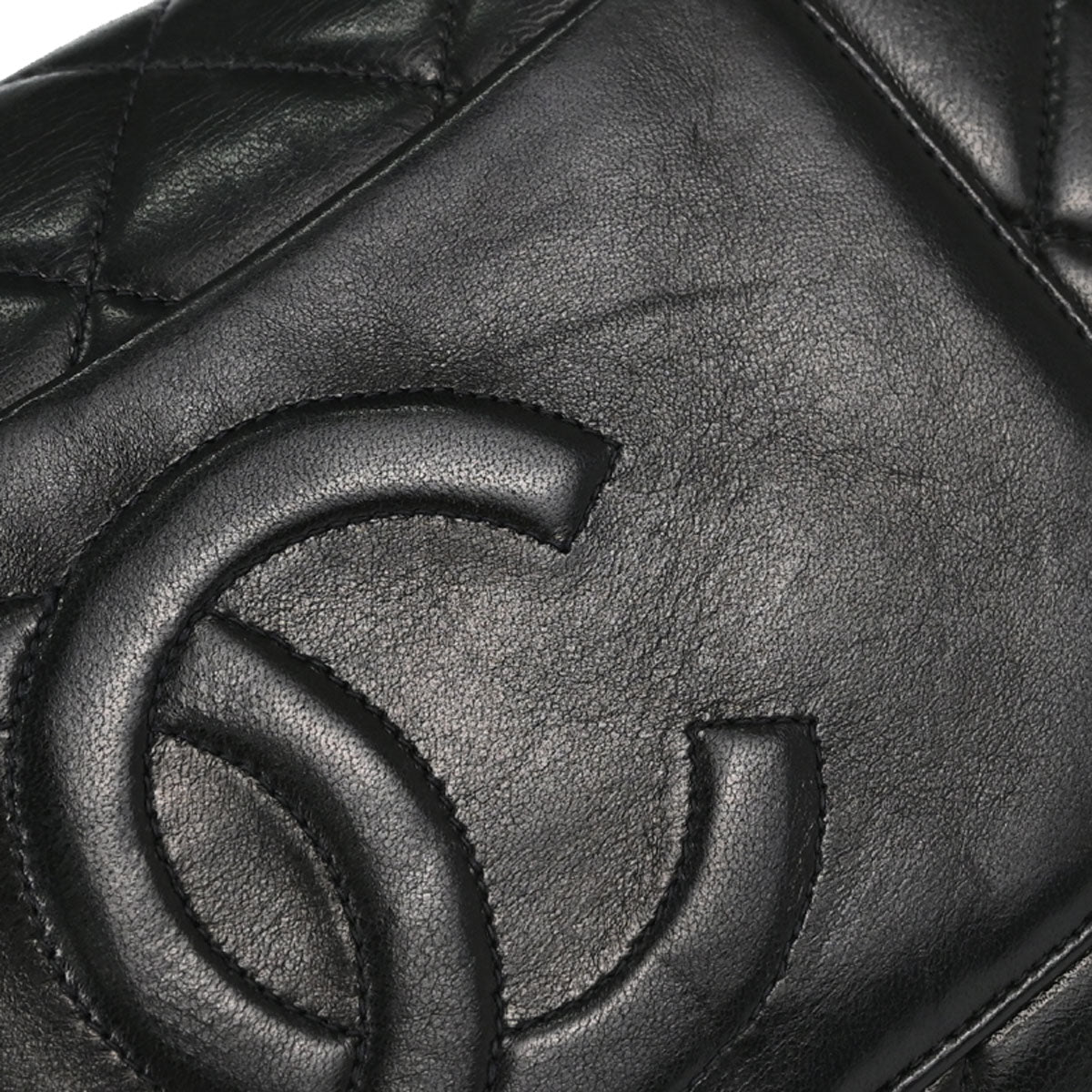 Chanel Black Lambskin Triple CC Turnlock Clutch Bag