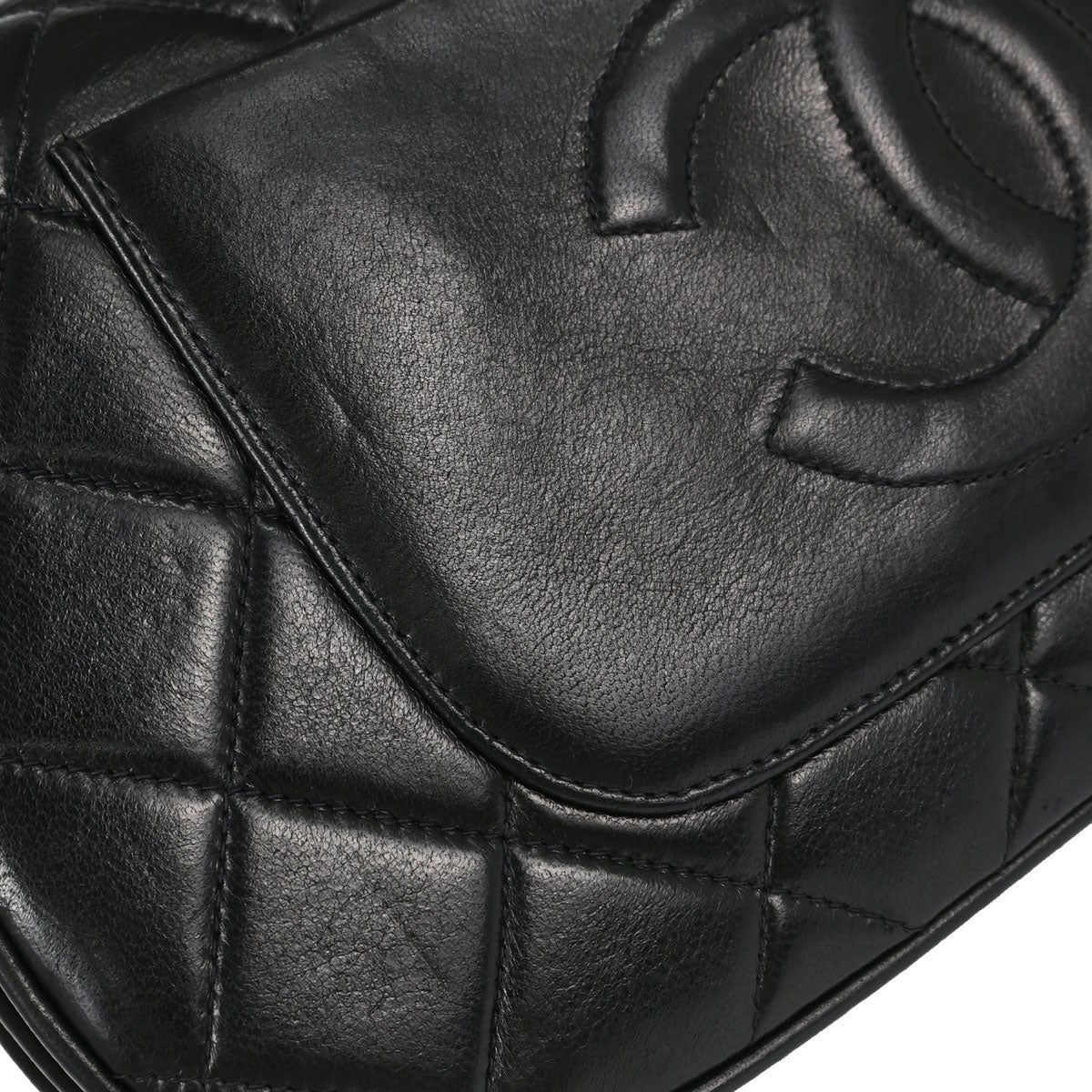 Chanel Black Lambskin Triple CC Turnlock Clutch Bag