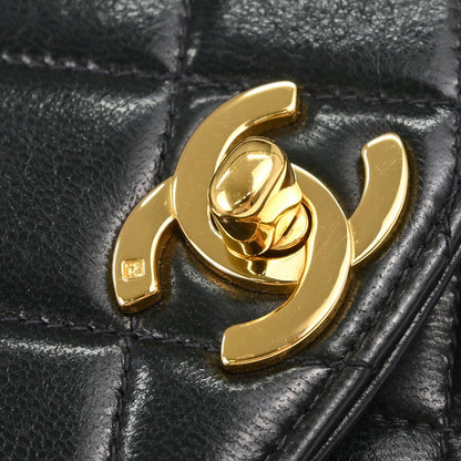 Chanel Black Lambskin Triple CC Turnlock Clutch Bag