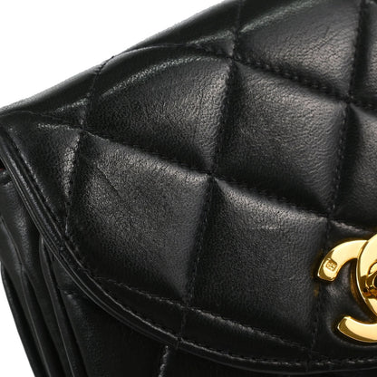 Chanel Black Lambskin Triple CC Turnlock Clutch Bag