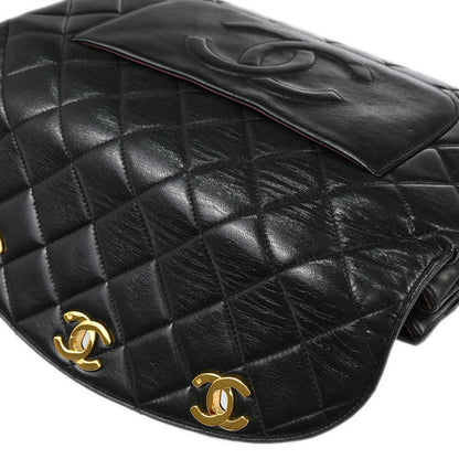 Chanel Black Lambskin Triple CC Turnlock Clutch Bag