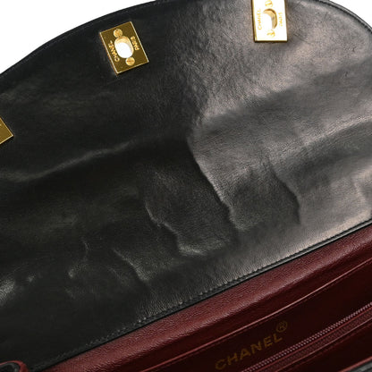Chanel Black Lambskin Triple CC Turnlock Clutch Bag