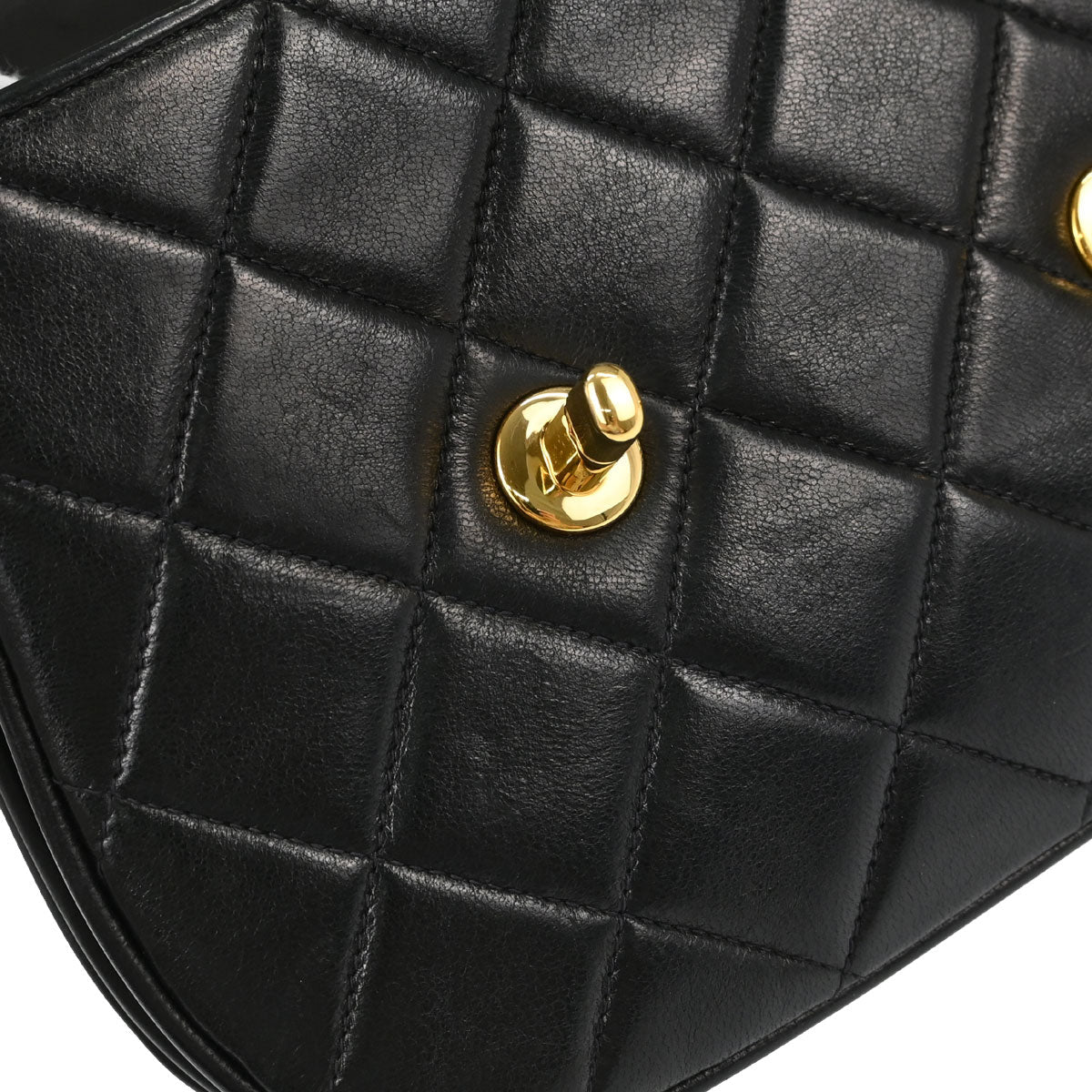 Chanel Black Lambskin Triple CC Turnlock Clutch Bag