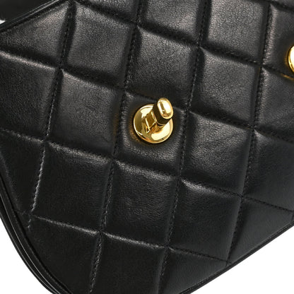 Chanel Black Lambskin Triple CC Turnlock Clutch Bag